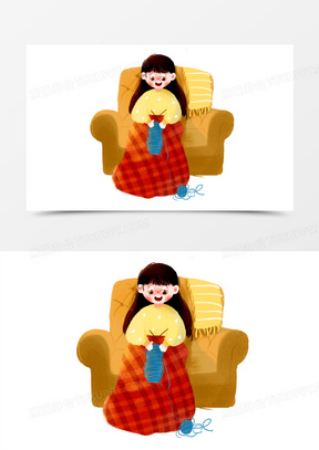 织毛衣的女人动漫图片