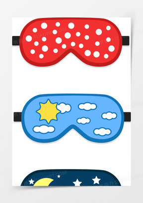 可爱儿童眼罩矢量图