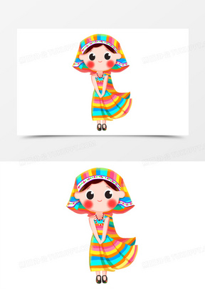 56个民族卡通图片素材