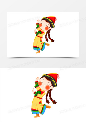 56个民族卡通图片素材