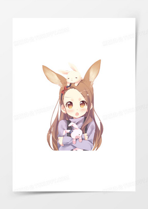 可爱兔耳少女动漫
