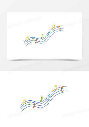 音符 五线谱 乐谱2923卡通手绘五线谱音乐元素2440矢量音符线谱1022