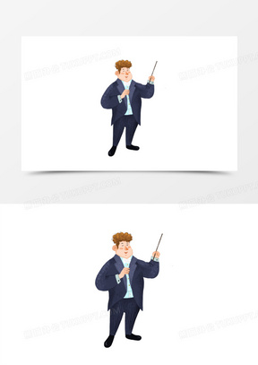 卡通手绘免抠指挥官素材