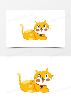 手绘 可爱 动物 小猫120猫 卡通猫咪 扁平化 花朵