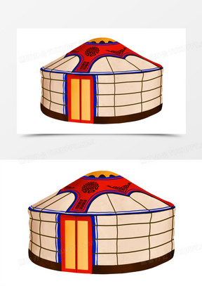 手绘免抠蒙古包素材