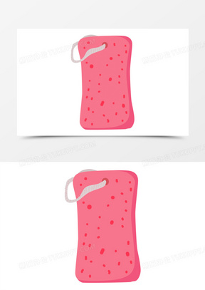 卡通手绘矢量搓澡巾素材