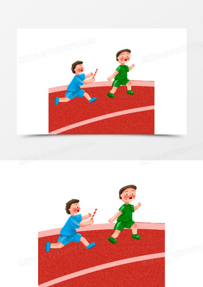 卡通手绘接力跑场景素材30卡通手绘儿童接力跑比赛场景素材621卡通