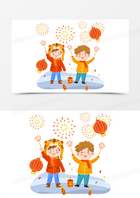 春节放烟花图片素材