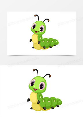 卡通矢量小青虫素材