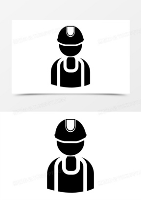 佩戴安全帽的矿工图标