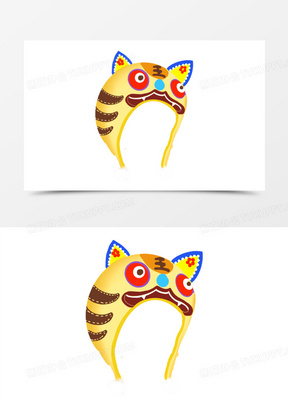 卡通手绘虎头帽元素