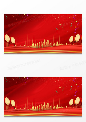 大气喜庆红色校庆海报背景