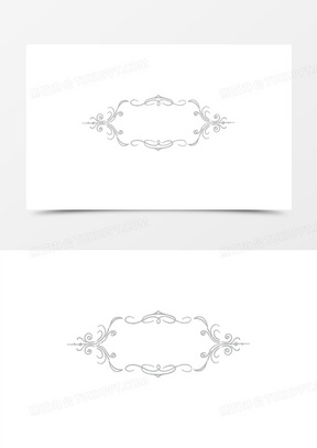 银色创意花纹长方形边框