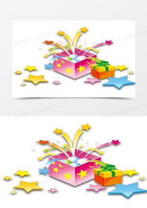 彩色卡通可爱圆形五角星