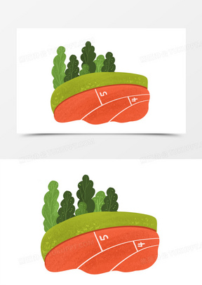 卡通手绘免抠跑道素材