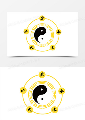 手绘矢量简约五行免抠图标素材