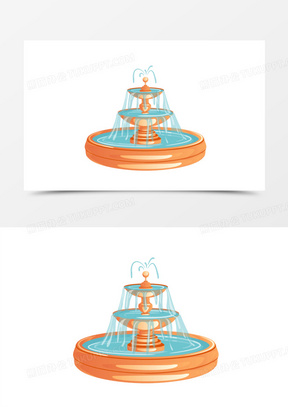 喷泉图片卡通可爱版