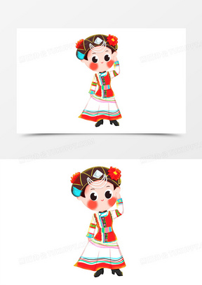 画人物580米奇卡通461普米族少数民族服饰卡通手绘免抠元素862手绘