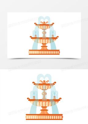 喷泉图片卡通可爱版