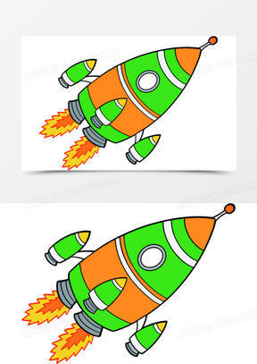 火箭升空水彩画图片