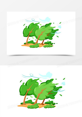 刮风的图片卡通可爱