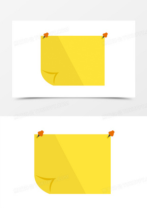 手绘黄色便签便利贴边框素材
