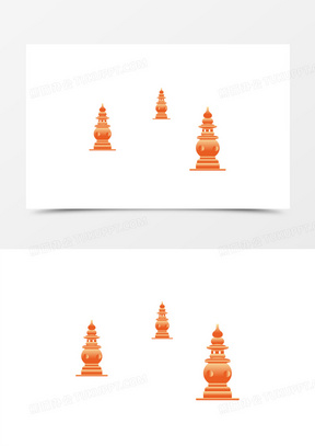 手绘矢量杭州西湖三潭映月素材