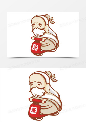 卡通华佗骑电动车