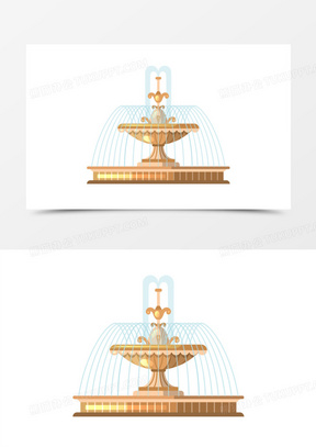 喷泉图片卡通可爱版