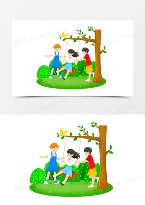 动漫荡秋千图片卡通头像合集_熊猫办公