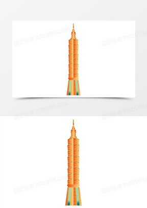 矢量台北101大厦地标建筑素材