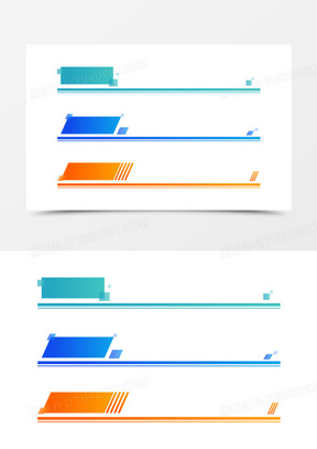 手绘卡通彩色页眉ppt素材