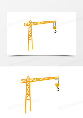 卡通手绘免抠塔吊元素