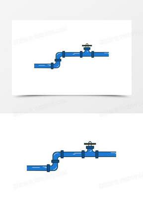 卡通手绘水管元素