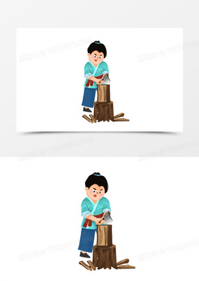 砍柴图片素材
