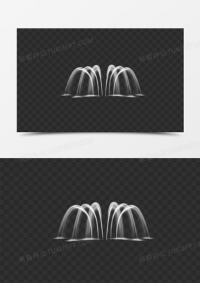 矢量喷泉水柱效果素材