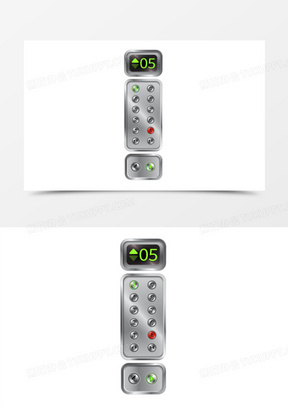 手绘矢量仿真电梯按钮素材