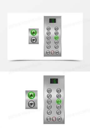 电梯按钮卡通图片