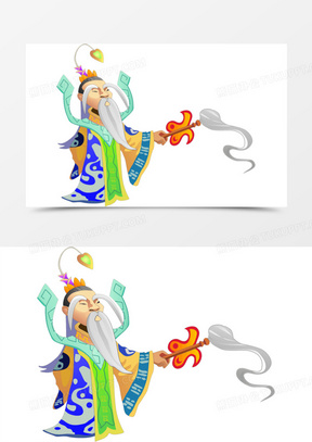 手绘太白金星人物神秘