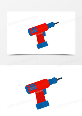 手绘卡通装修工具电钻素材