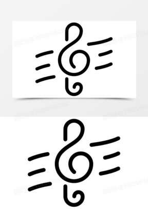 高音谱号图标20蓝色卡通高音符装饰素材210手绘金色音符装饰素材430