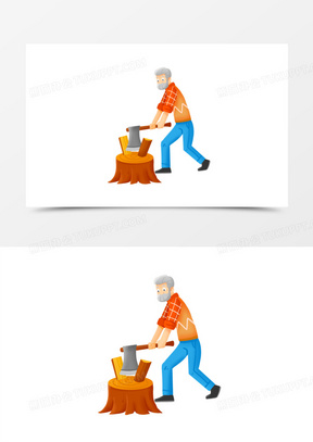 砍柴图片素材