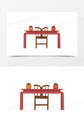 手绘古代卡通办案桌元素