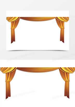 黄色舞台幕布海报