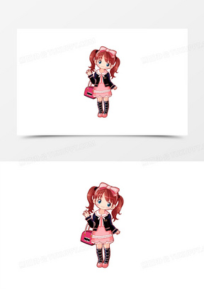 小图标10卡通小裙子2142手绘插画风卡通儿童衣服粉色裙子免抠元素6