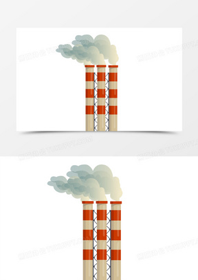 手绘卡通矢量烟囱免抠素材
