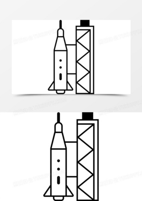 火箭简笔画 发射台图片