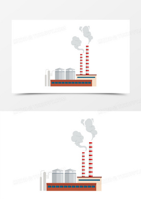 工厂排放废气简笔画图片