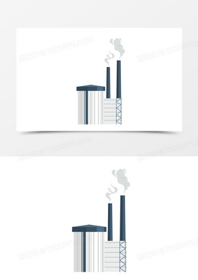 工厂排放废气简笔画图片