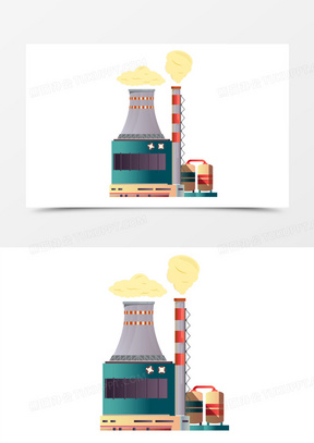 791手绘卡通工厂碳排放免抠元素131矢量手绘污染排放简笔画643手绘卡